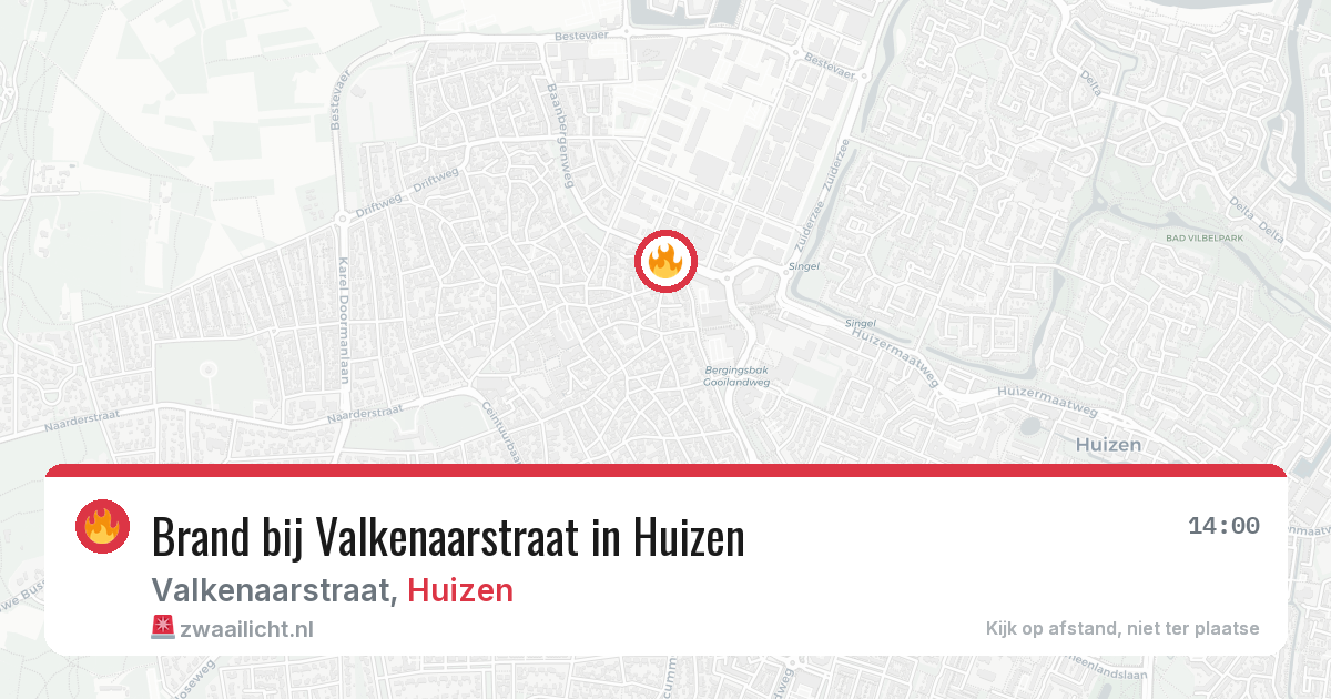Brand bij Valkenaarstraat in Huizen — 4 aug 2026