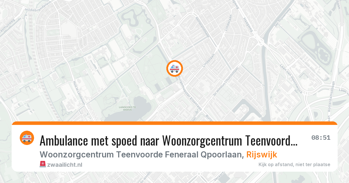 Ambulance met spoed naar Woonzorgcentrum Teenvoorde Feneraal Qpoorlaan in Rijswijk — 17 jun 2026