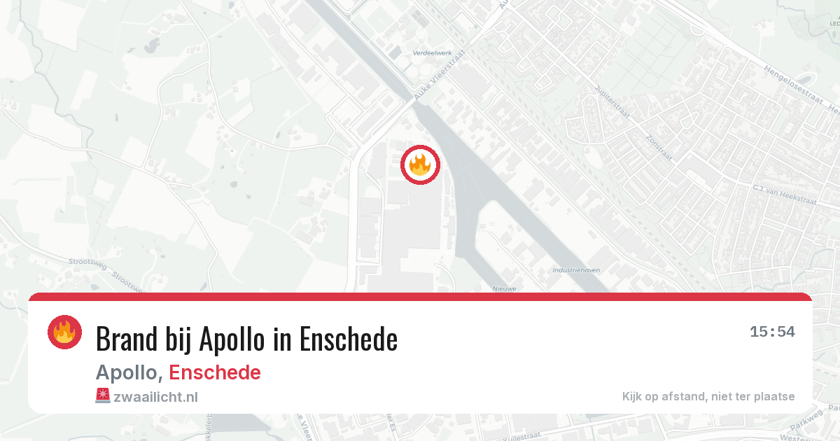 Brand bij Apollo in Enschede — 28 mei 2026