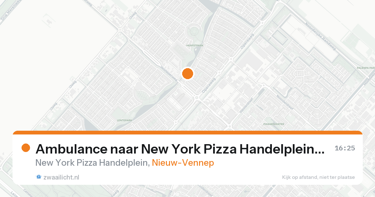Ambulance naar New York Pizza Handelplein in Nieuw-Vennep — 24 mei 2026