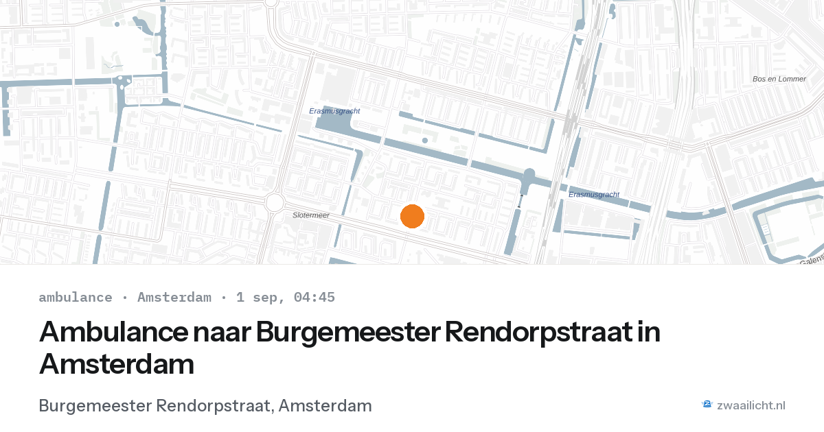 Ambulance naar Burgemeester Rendorpstraat in Amsterdam — 1 sep 2026