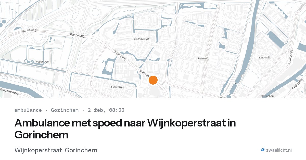 Ambulance met spoed naar Wijnkoperstraat in Gorinchem — 2 feb 2026