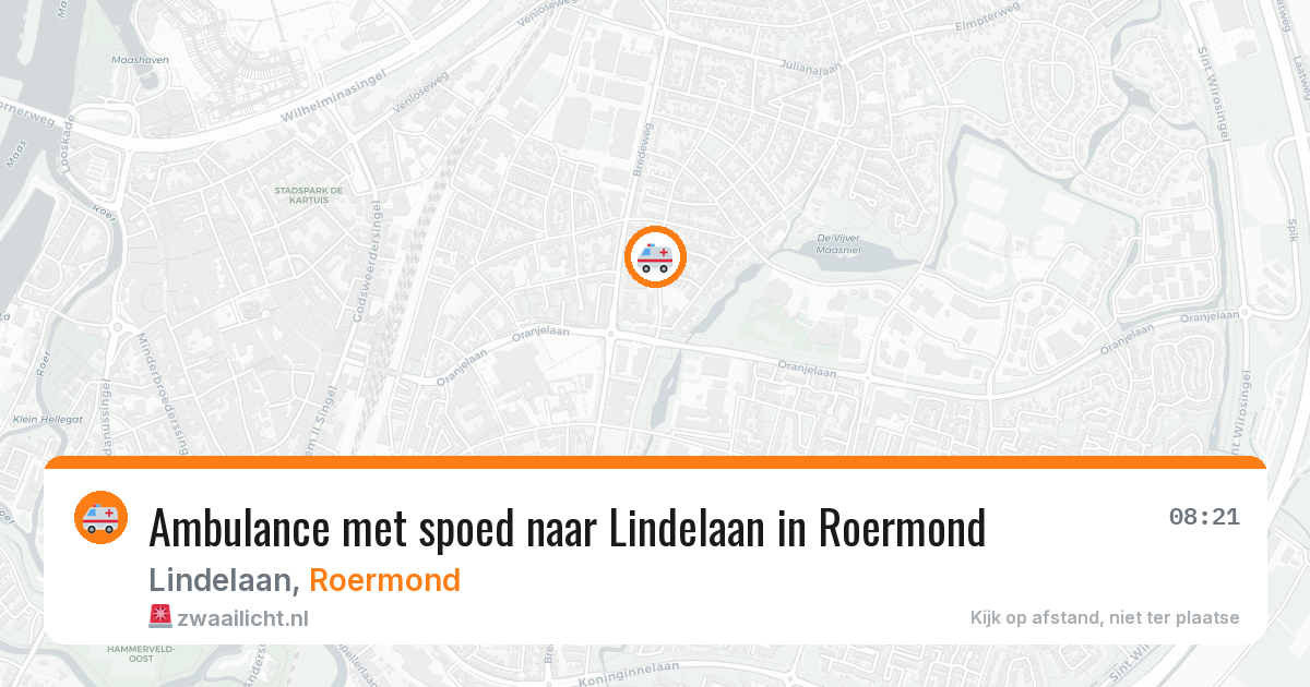 Ambulance met spoed naar Lindelaan in Roermond — 6 aug 2026