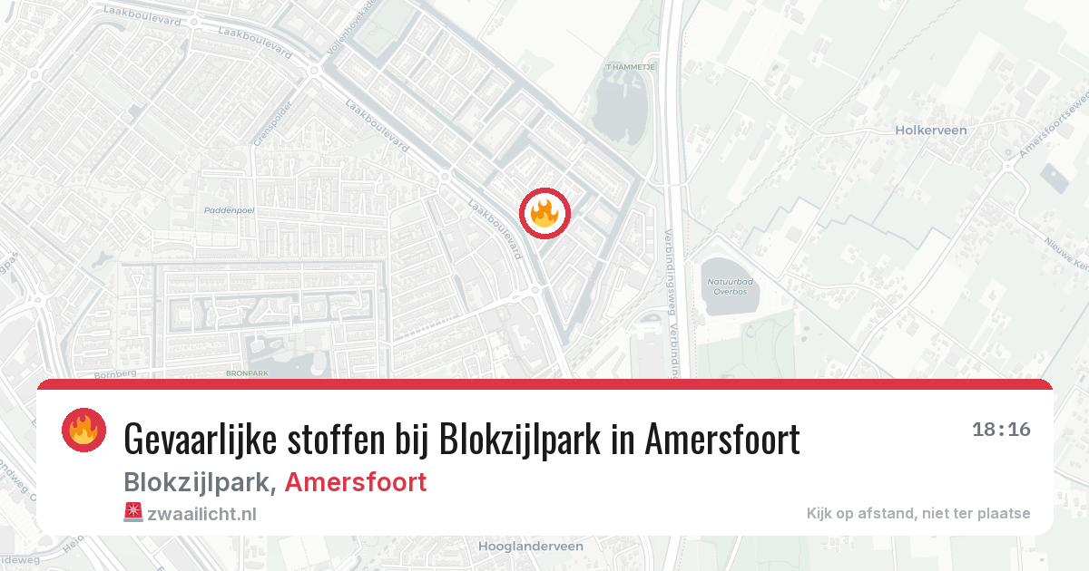 Gevaarlijke stoffen bij Blokzijlpark in Amersfoort — 20 mrt 2026