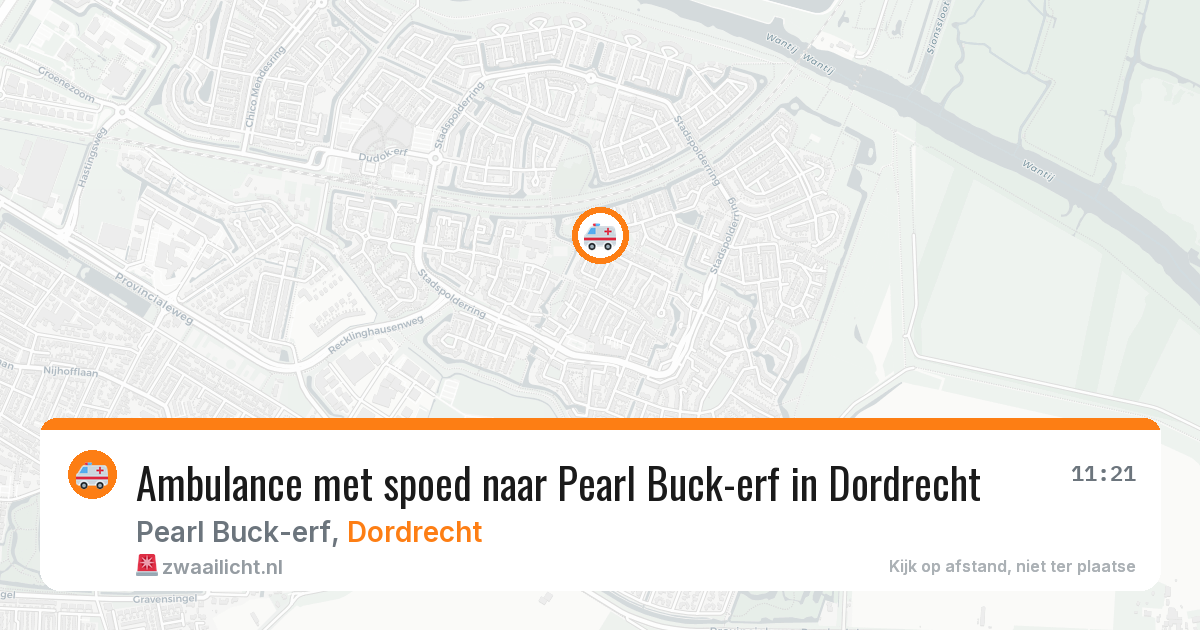 Ambulance met spoed naar Pearl Buck-erf in Dordrecht — 10 aug 2026