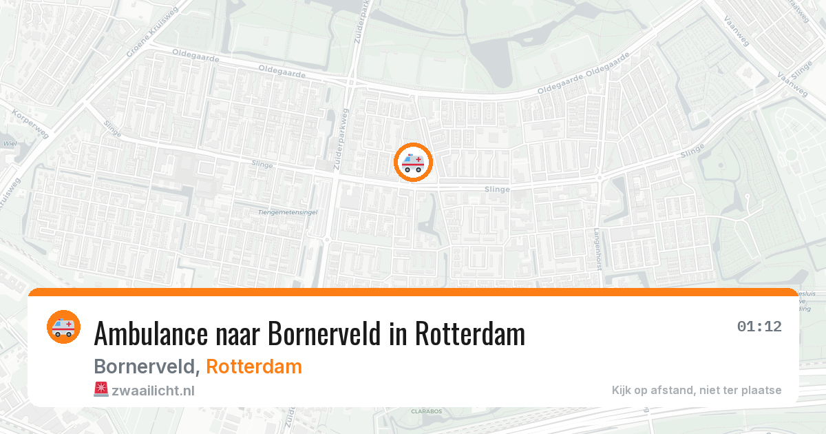 Ambulance naar Bornerveld in Rotterdam — 6 aug 2026