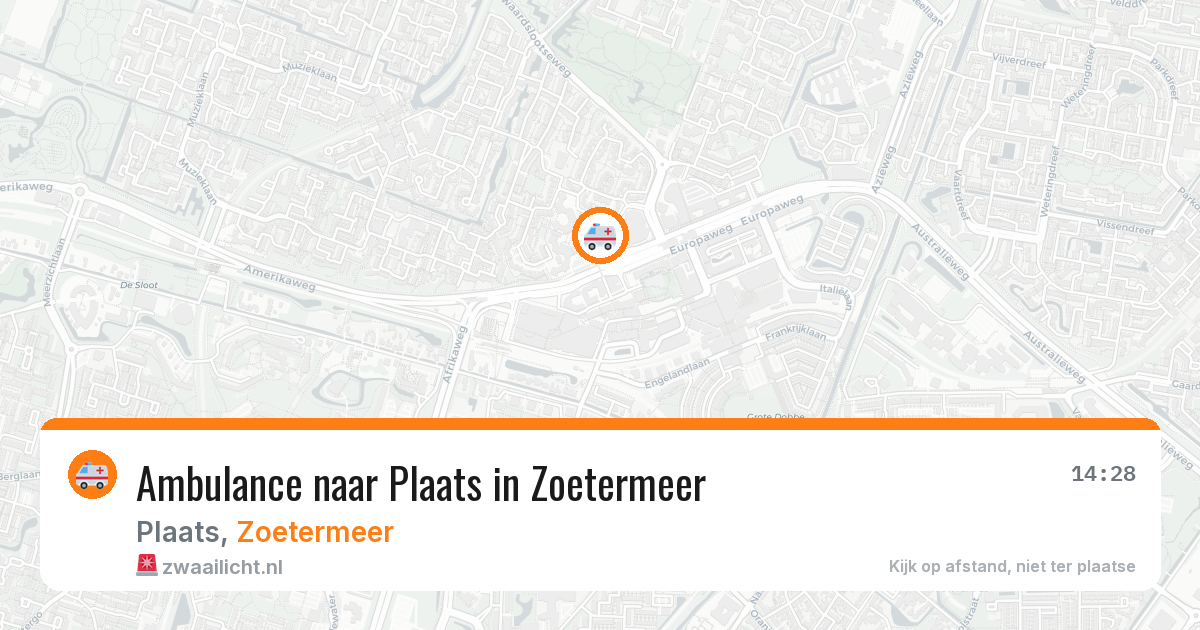 Ambulance naar Plaats in Zoetermeer — 27 jul 2026