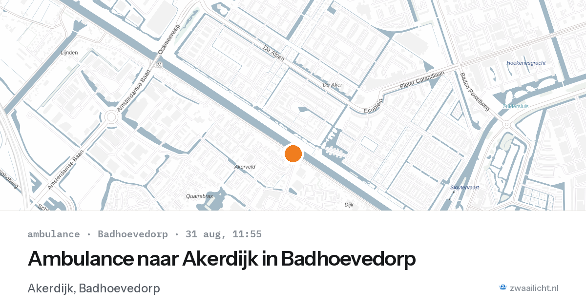 Ambulance naar Akerdijk in Badhoevedorp — 31 aug 2026
