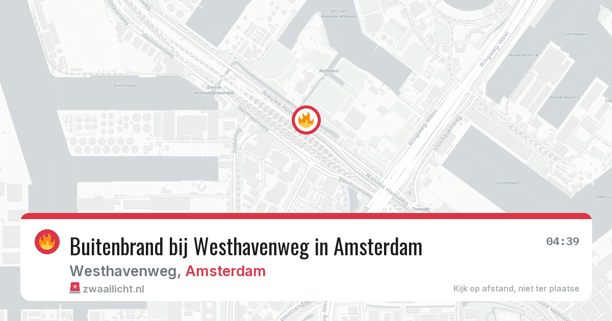 Buitenbrand bij Westhavenweg in Amsterdam — 20 mei 2026