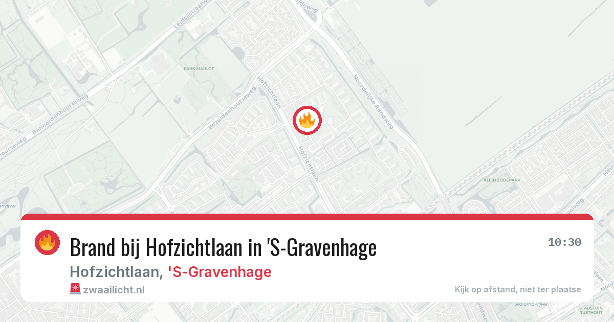 Brand bij Hofzichtlaan in 'S-Gravenhage — 14 aug 2026