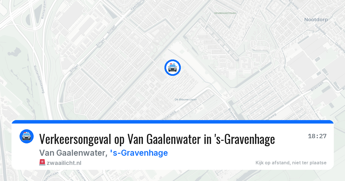 Verkeersongeval op Van Gaalenwater in 's-Gravenhage — 7 jun 2026