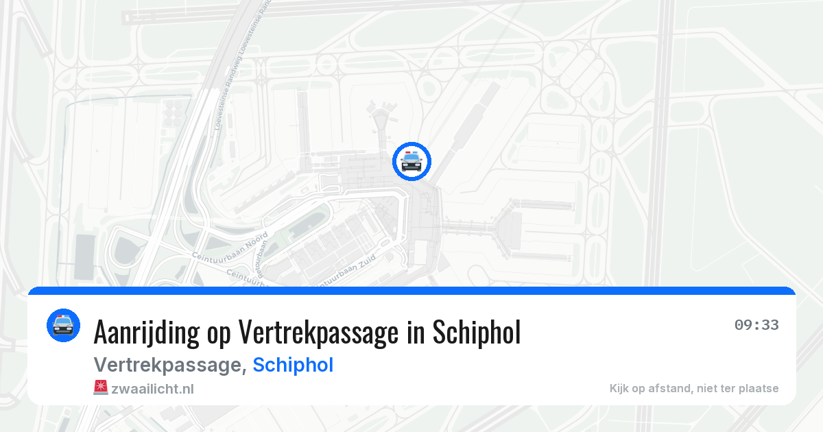 Aanrijding op Vertrekpassage in Schiphol — 12 aug 2026