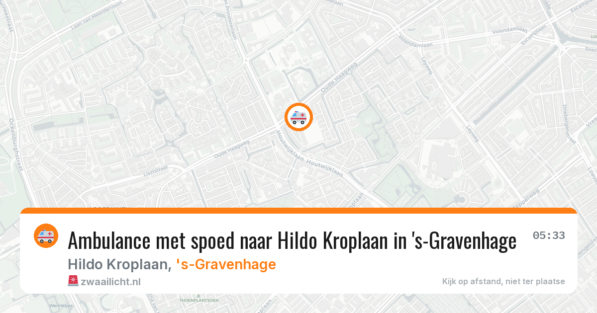 Ambulance met spoed naar Hildo Kroplaan in 's-Gravenhage — 30 jan 2026
