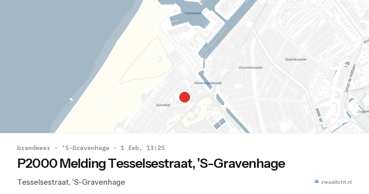 P2000 Melding Tesselsestraat, 'S-Gravenhage — 1 feb 2026