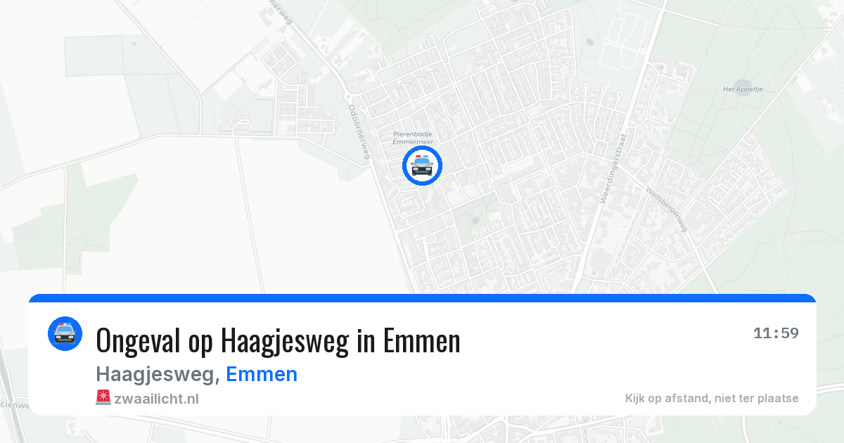 Ongeval op Haagjesweg in Emmen — 27 jul 2026