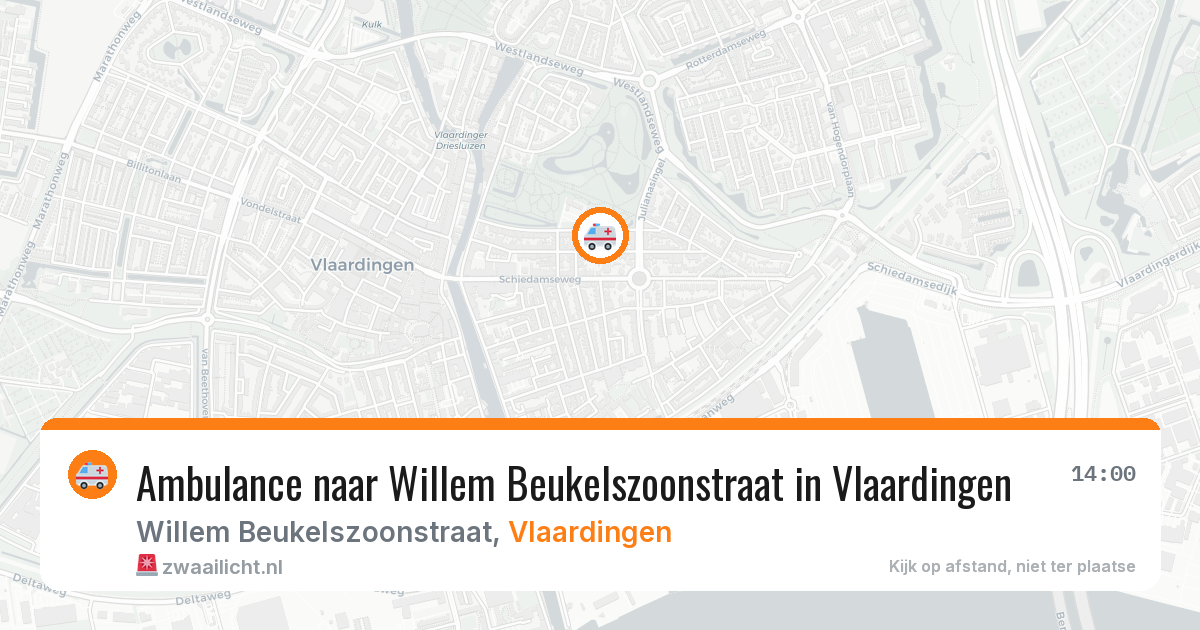 Ambulance naar Willem Beukelszoonstraat in Vlaardingen — 13 aug 2026