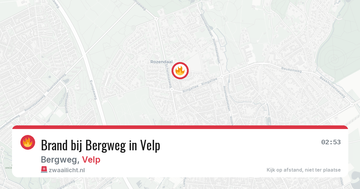 Brand bij Bergweg in Velp — 22 jul 2026