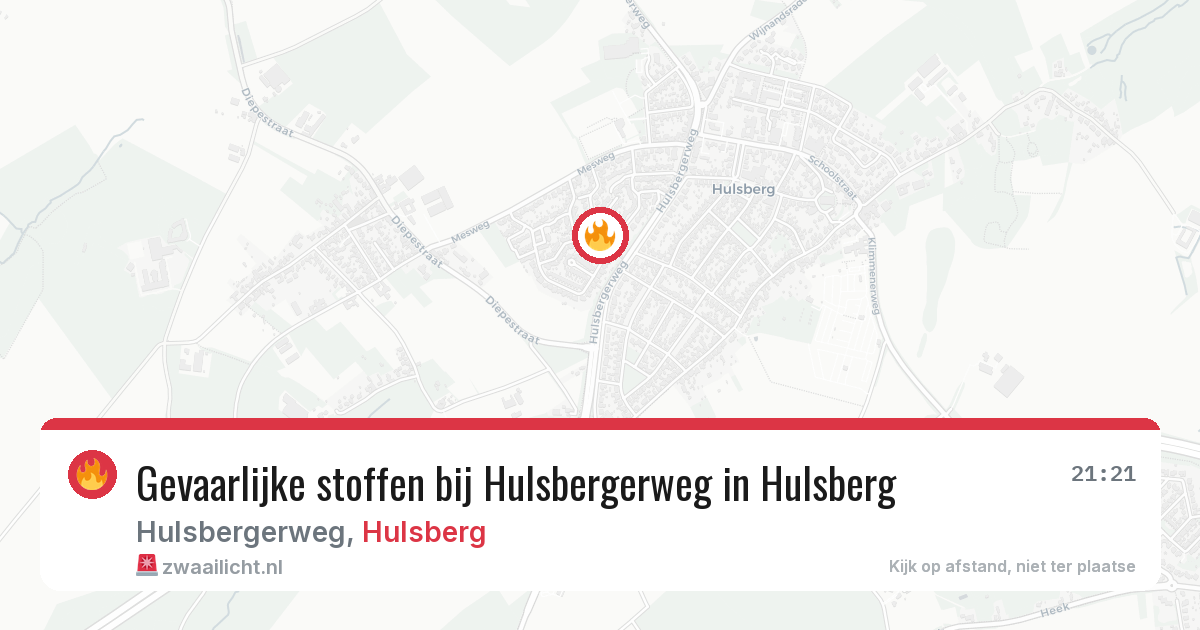 Gevaarlijke stoffen bij Hulsbergerweg in Hulsberg — 27 jul 2026