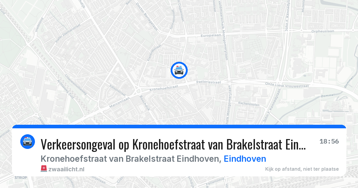 Verkeersongeval op Kronehoefstraat van Brakelstraat Eindhoven in Eindhoven — 9 mei 2026