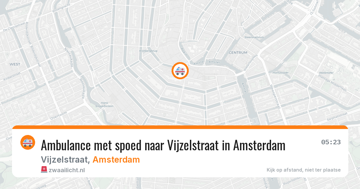 Ambulance met spoed naar Vijzelstraat in Amsterdam — 13 jun 2026