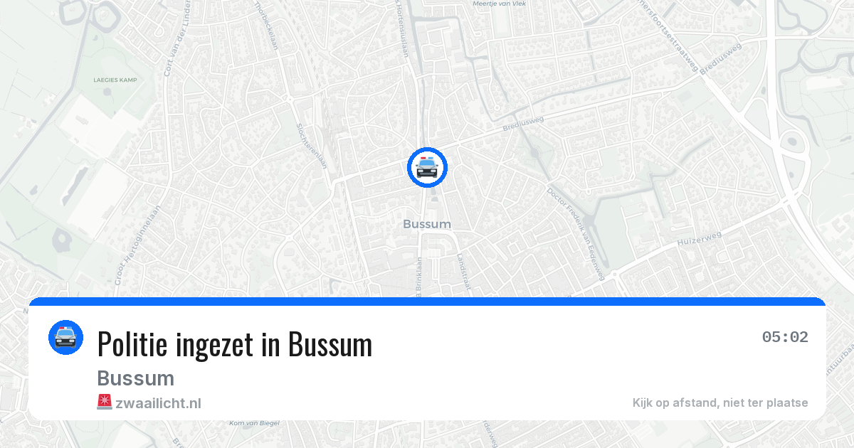 Politie ingezet in Bussum — 22 jun 2026 | 🚨 Zwaailicht.nl