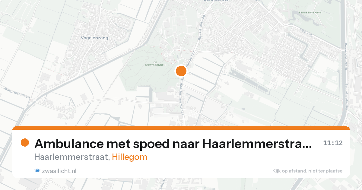 Ambulance met spoed naar Haarlemmerstraat in Hillegom — 24 aug 2026