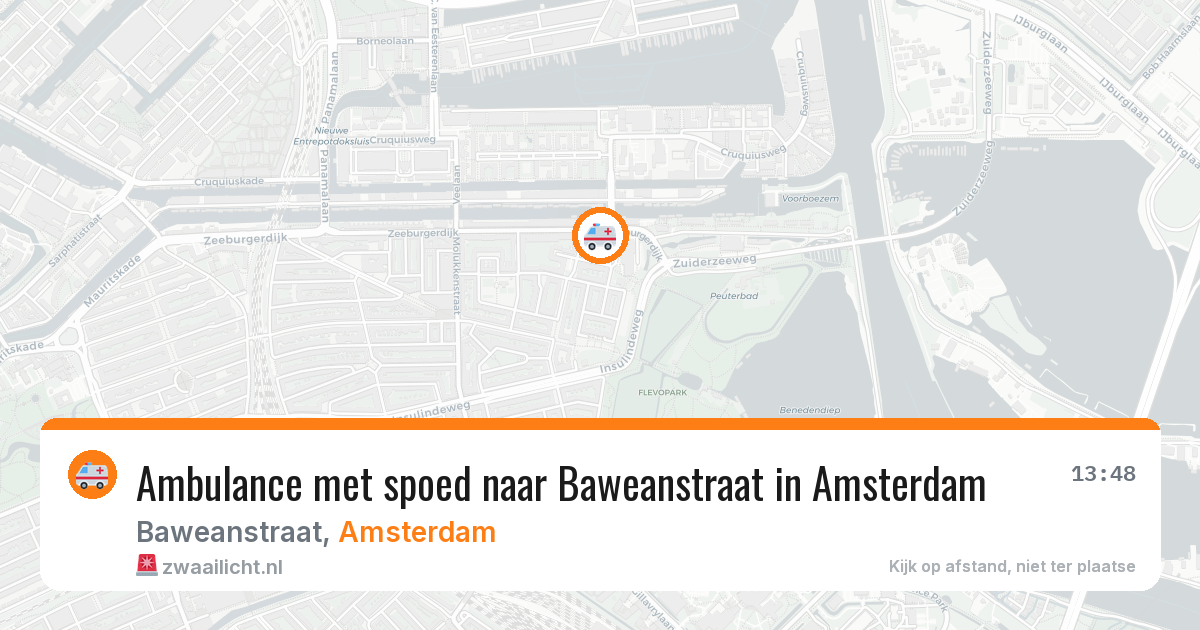 Ambulance met spoed naar Baweanstraat in Amsterdam — 16 mei 2026