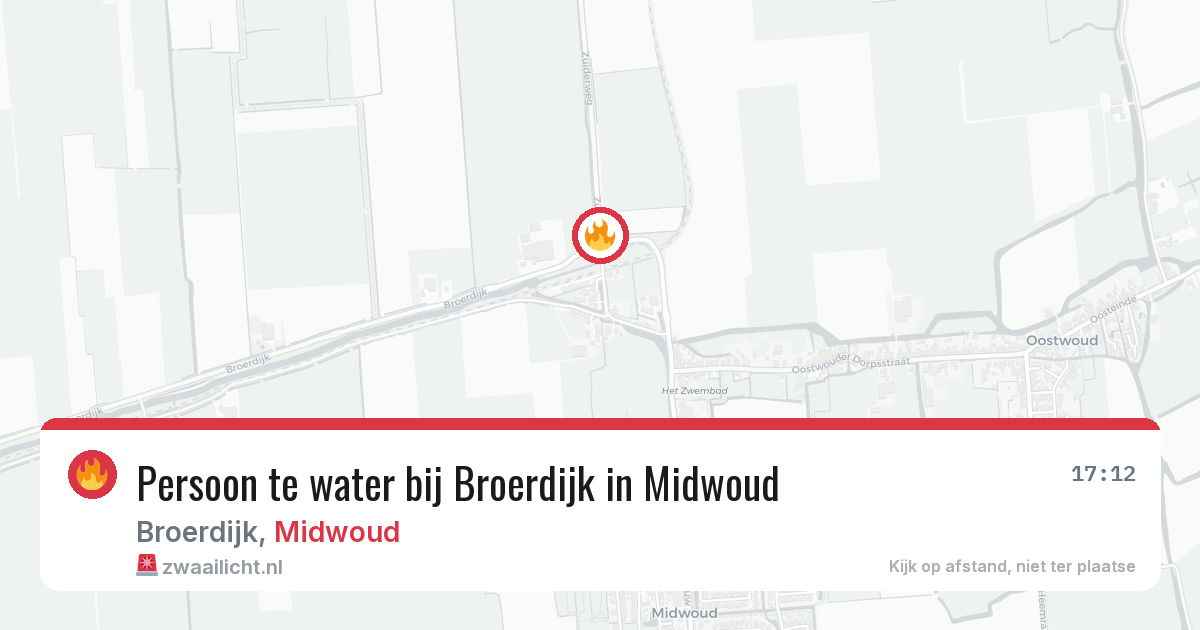 Persoon te water bij Broerdijk in Midwoud — 23 mrt 2026