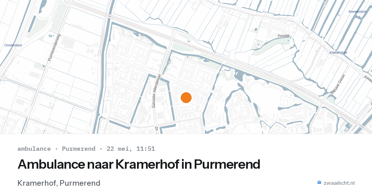 Ambulance naar Kramerhof in Purmerend — 22 mei 2026