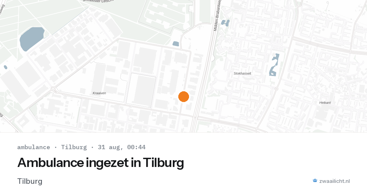 Ambulance ingezet in Tilburg — 30 aug 2026