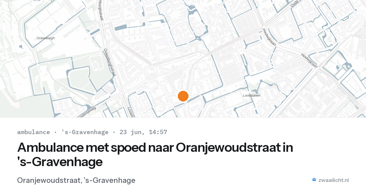 Ambulance met spoed naar Oranjewoudstraat in 's-Gravenhage — 23 jun 2026