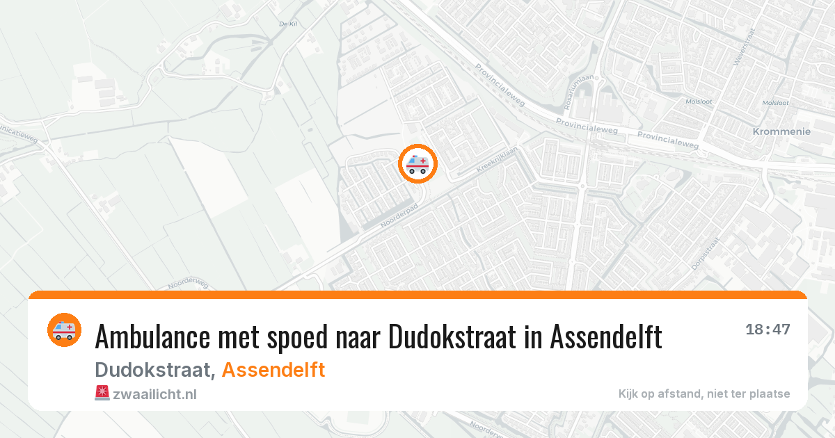 Ambulance met spoed naar Dudokstraat in Assendelft — 13 aug 2026