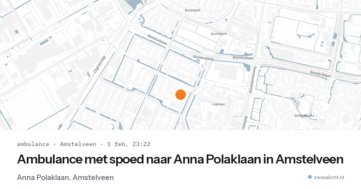 Ambulance met spoed naar Anna Polaklaan in Amstelveen — 1 feb 2026
