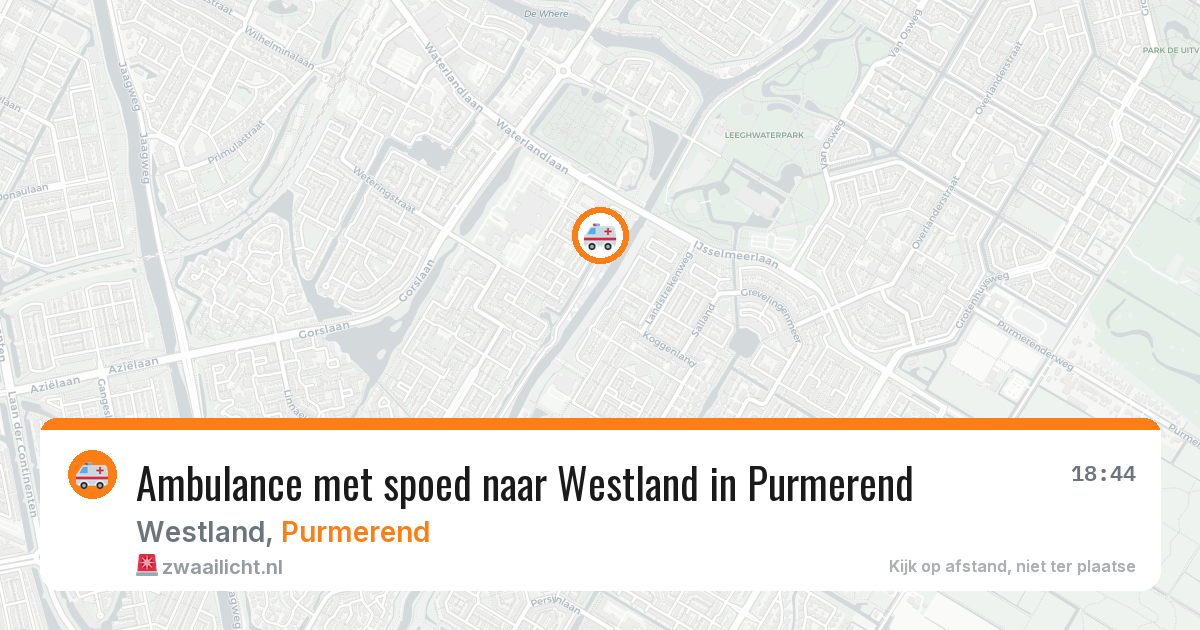 Ambulance met spoed naar Westland in Purmerend — 4 apr 2026