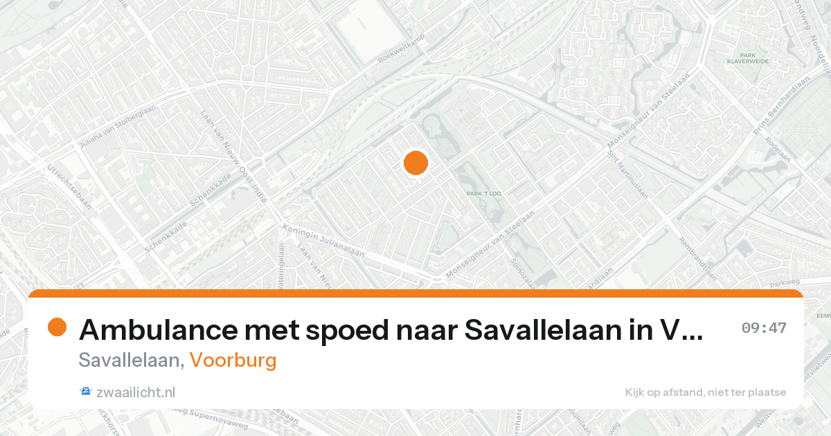 Ambulance met spoed naar Savallelaan in Voorburg — 24 aug 2026