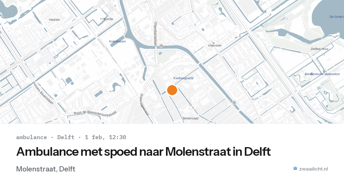 Ambulance met spoed naar Molenstraat in Delft — 1 feb 2026