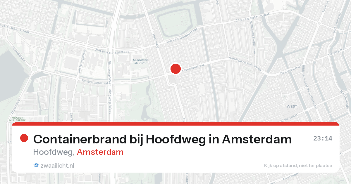 Containerbrand bij Hoofdweg in Amsterdam — 22 aug 2026