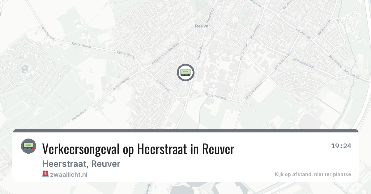 Verkeersongeval op Heerstraat in Reuver — 28 jul 2026