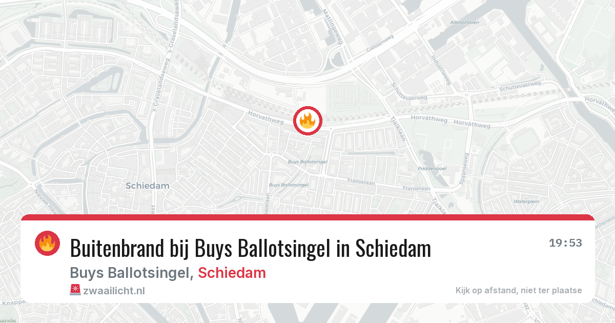 Buitenbrand bij Buys Ballotsingel in Schiedam — 8 aug 2026