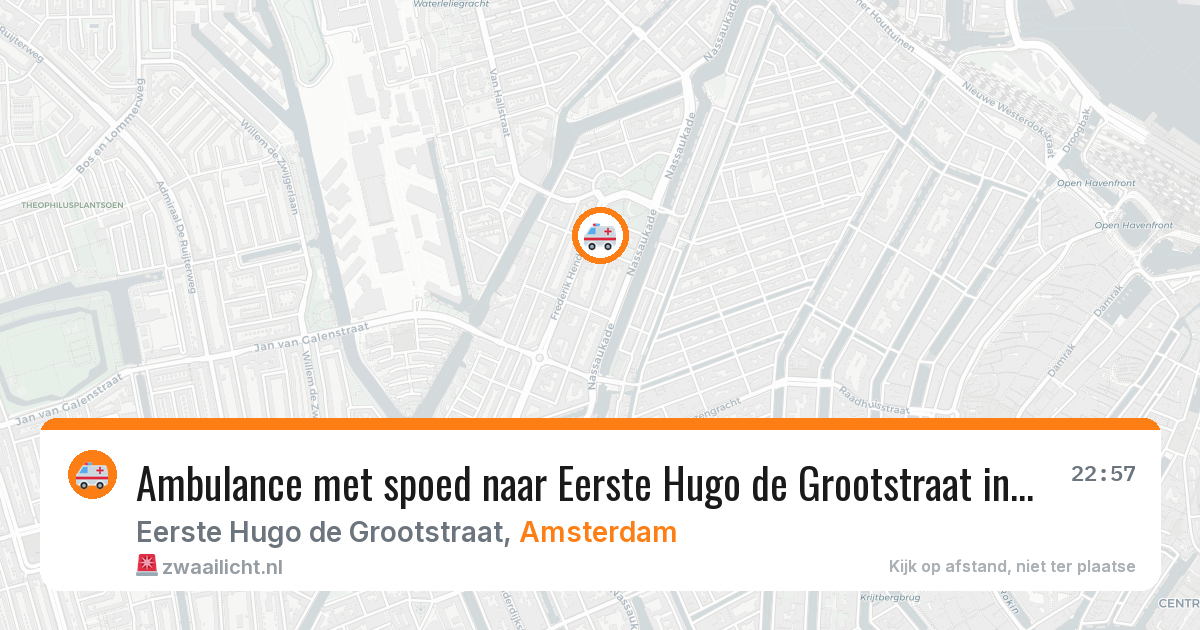 Ambulance met spoed naar Eerste Hugo de Grootstraat in Amsterdam — 16 mrt 2026