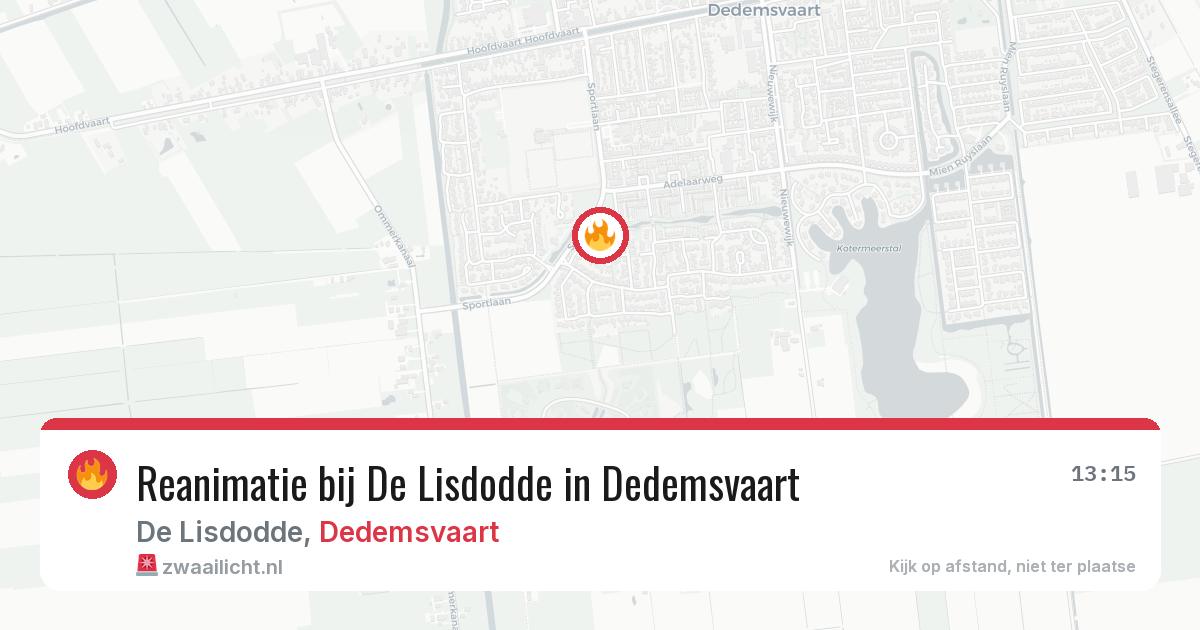 Reanimatie bij De Lisdodde in Dedemsvaart — 17 mei 2026