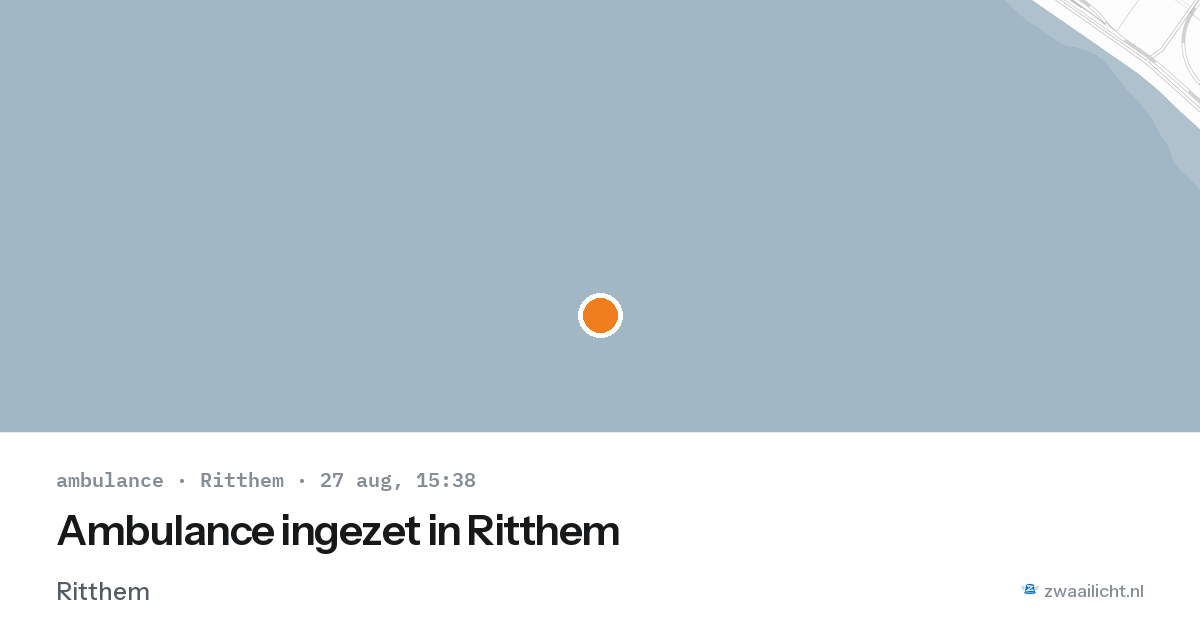 Ambulance ingezet in Ritthem — 27 aug 2026