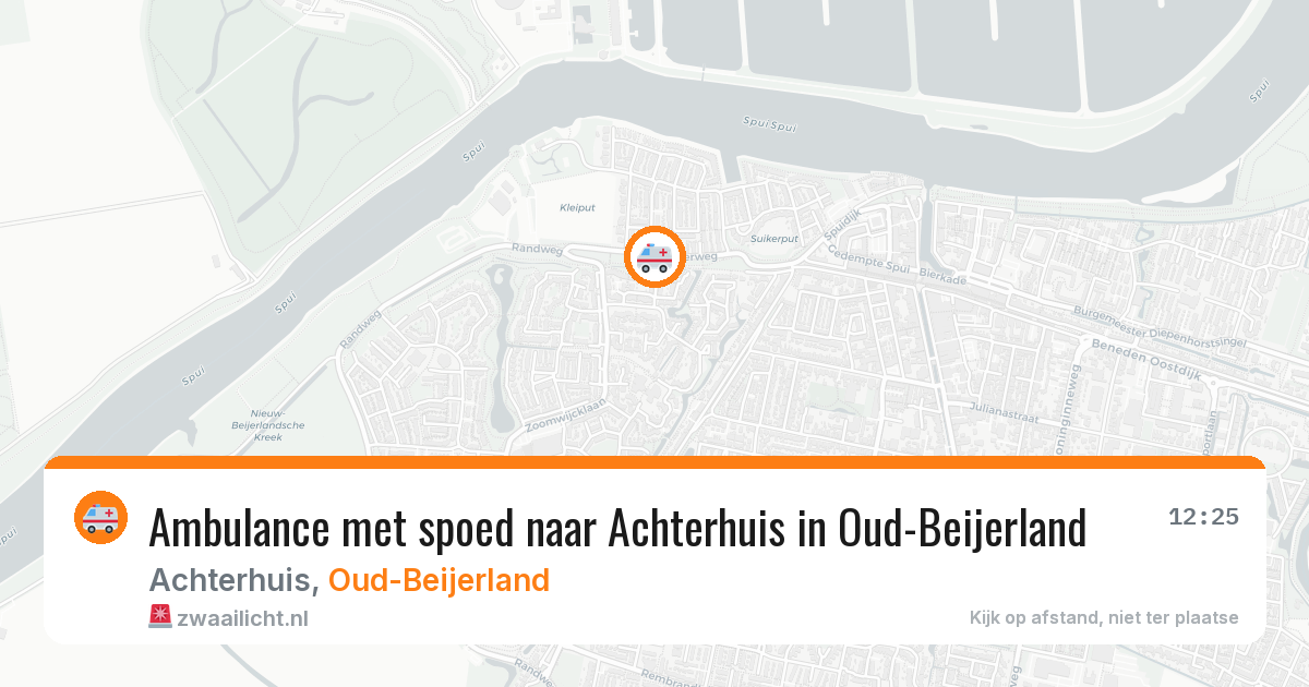 Ambulance met spoed naar Achterhuis in Oud-Beijerland — 16 jul 2026
