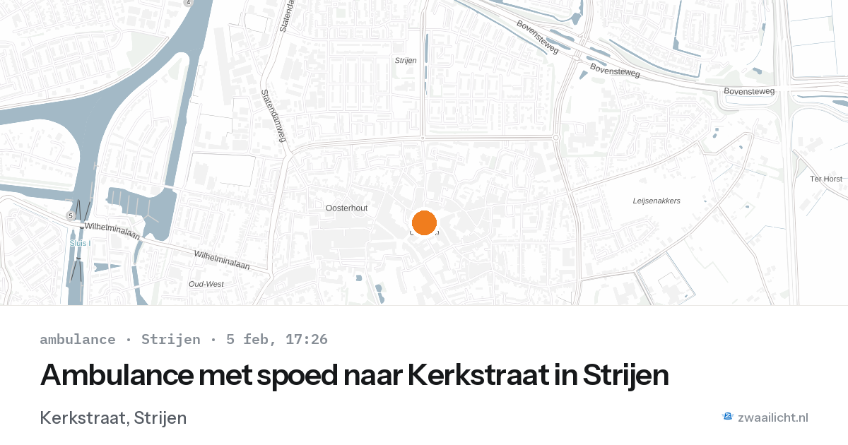 Ambulance met spoed naar Kerkstraat in Strijen — 5 feb 2026