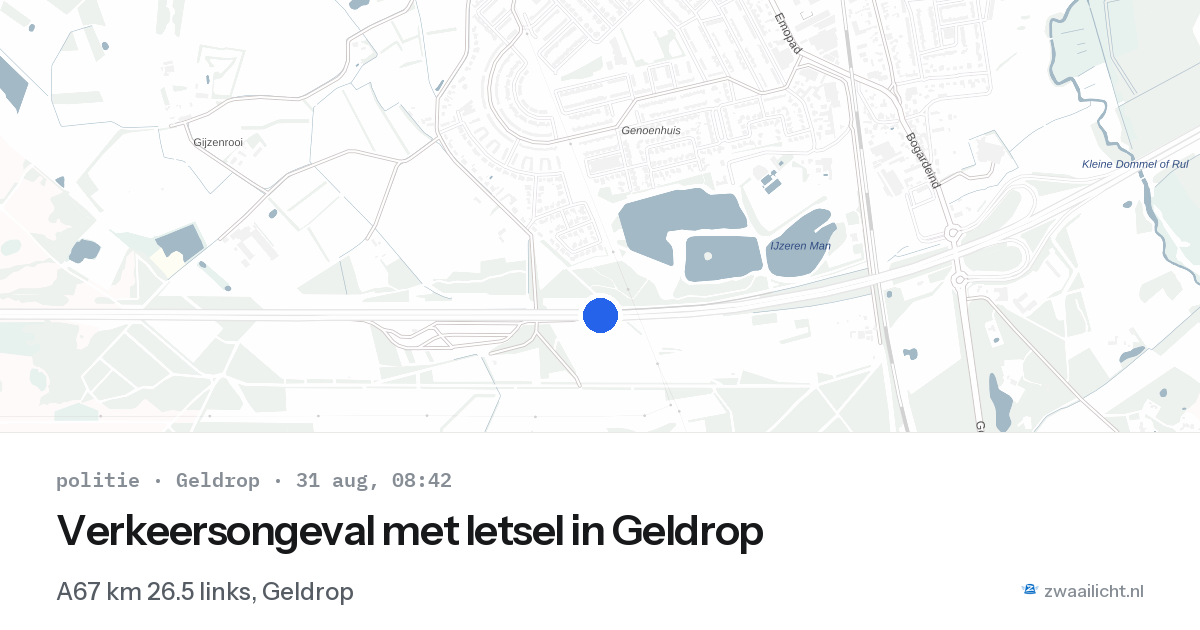 Verkeersongeval met letsel in Geldrop — 31 aug 2026