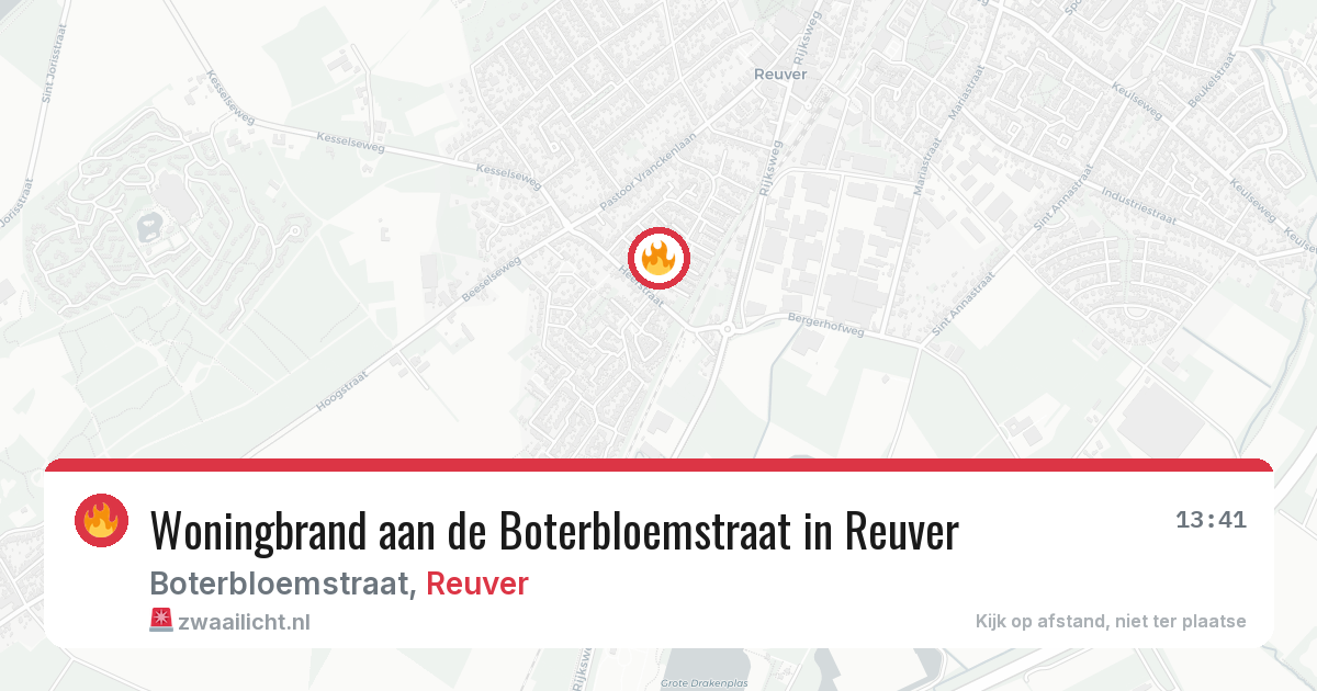 Woningbrand aan de Boterbloemstraat in Reuver — 10 mrt 2026