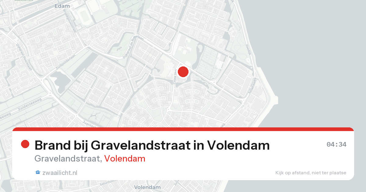 Brand bij Gravelandstraat in Volendam — 16 aug 2026