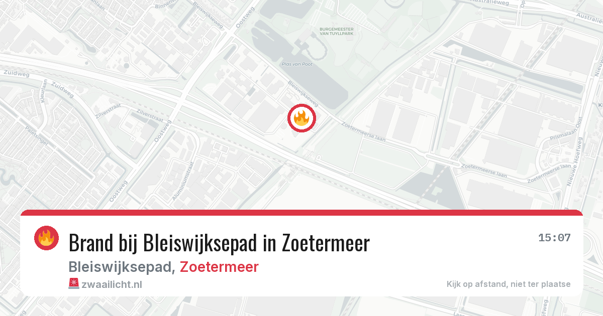 Brand bij Bleiswijksepad in Zoetermeer — 27 jun 2026