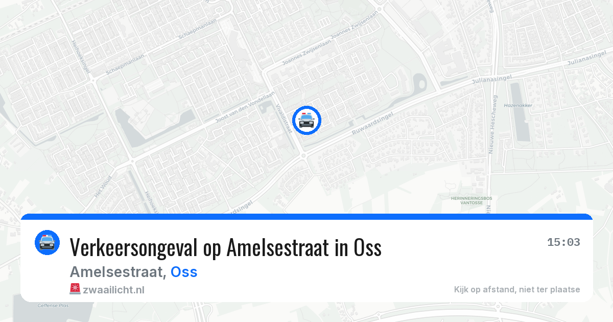Verkeersongeval op Amelsestraat in Oss — 31 mrt 2026