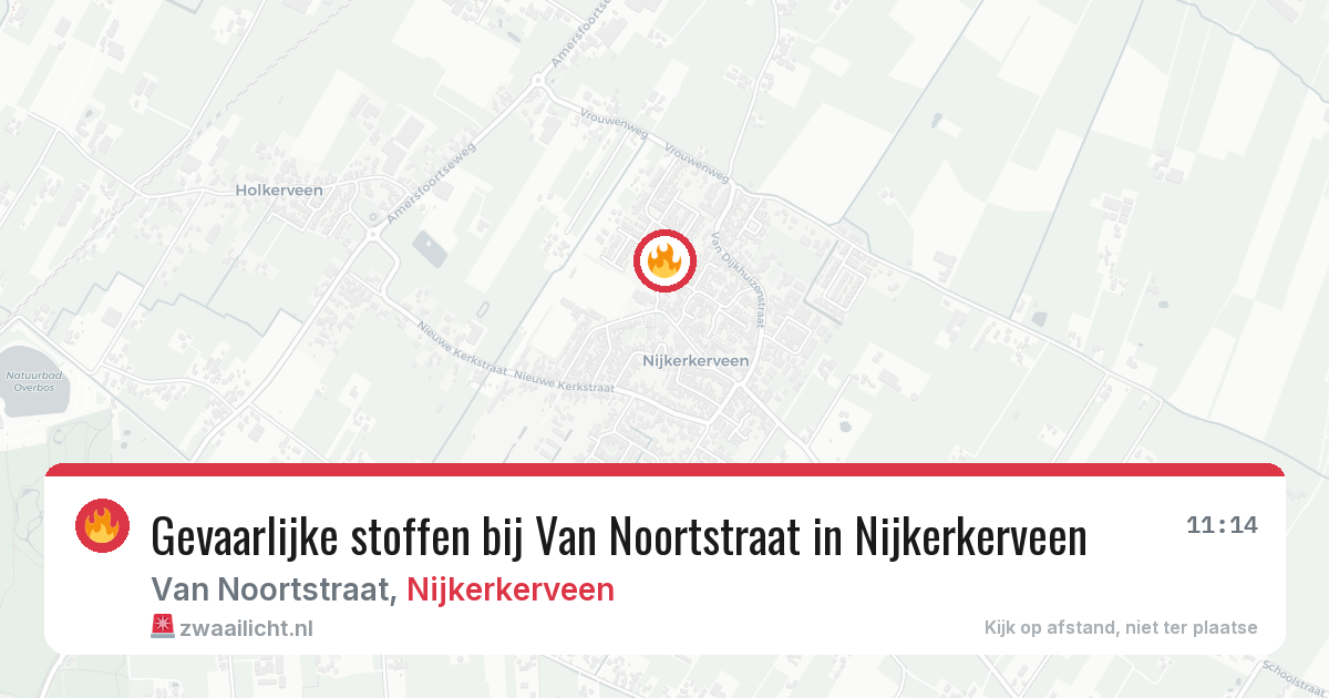 Gevaarlijke stoffen bij Van Noortstraat in Nijkerkerveen — 14 feb 2026